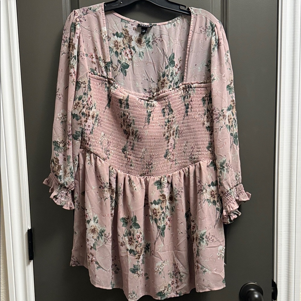 Torrid Pink Floral Blouse